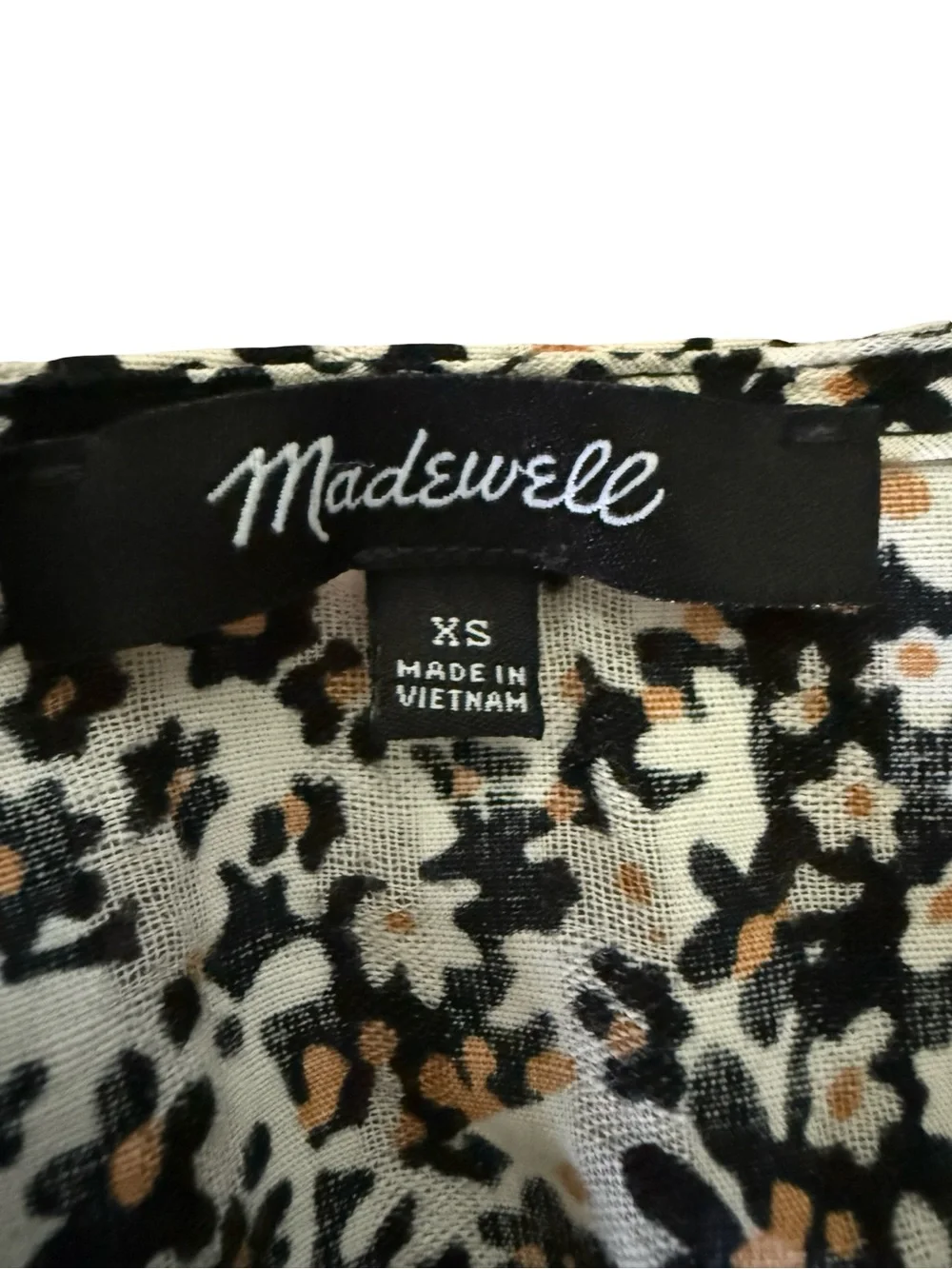 Madewell Floral Wrap Peplum Blouse XS Cotton Ditsy Floral Puff Sleeve Vneck